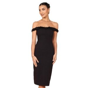 NWT Petal & Pup Black Florez Off the Shoulder Dress (0)